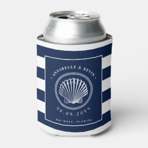Seashell Nautical Wedding Can Cooler