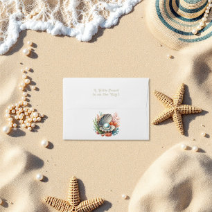 Seashell & Ocean Theme Little Pearl Baby Shower Envelope