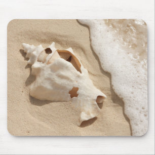 Seashell On Beach   Grand Turk Caribbean Island Mouse Mat