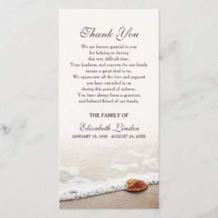 Seashell on the Beach   Sympathy Thank You