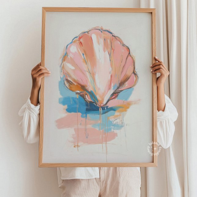 Seashell Painting Wall Art, Coastal Poster Print (Seashell Painting Wall Art, Coastal Poster Print)