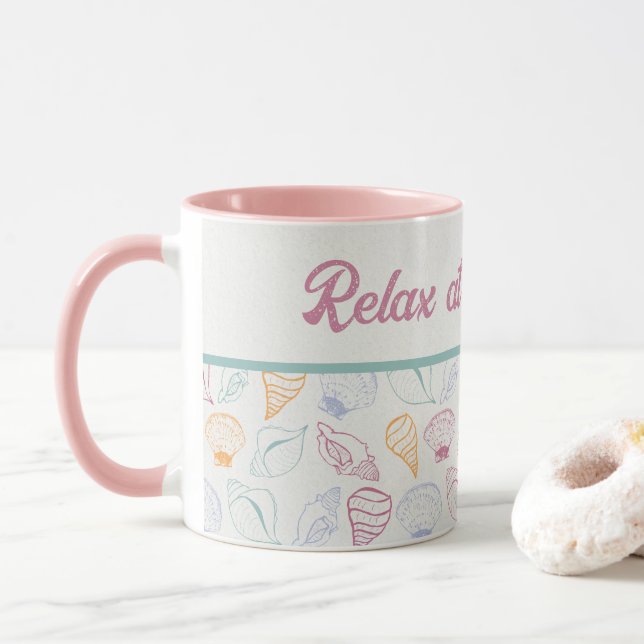 Seashell Pattern Mug (With Donut)