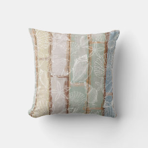 Seashell Pattern On Beach Wood Cushion