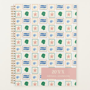 Seashell Pattern Personalised Modern Boho  Planner