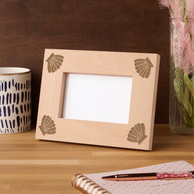 Seashell Pattern Wood Etched Frames (Left)
