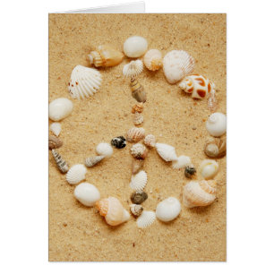 Seashell Peace Sign Card