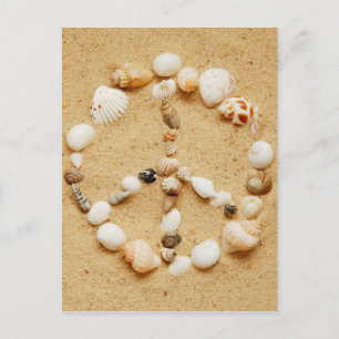 Seashell Peace Sign Postcard