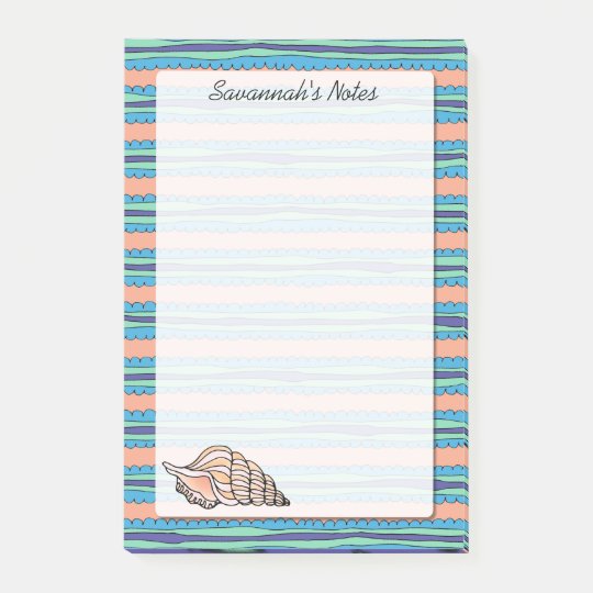 Seashell Personalised 4 x 6 Post-it Notes