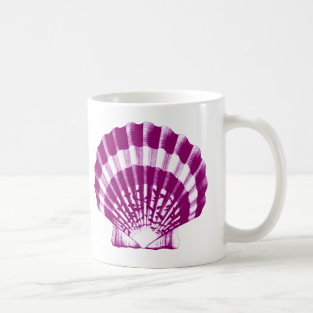 Seashell - purple and white coffee mug (Right)