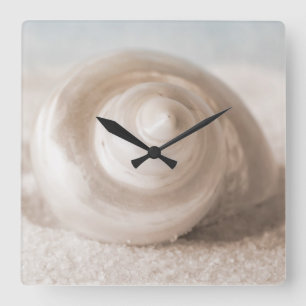 Seashell Sand Beach - Tropical Shells Template Square Wall Clock