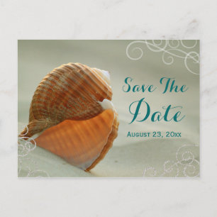 Seashell Save the Date Wedding Post Card