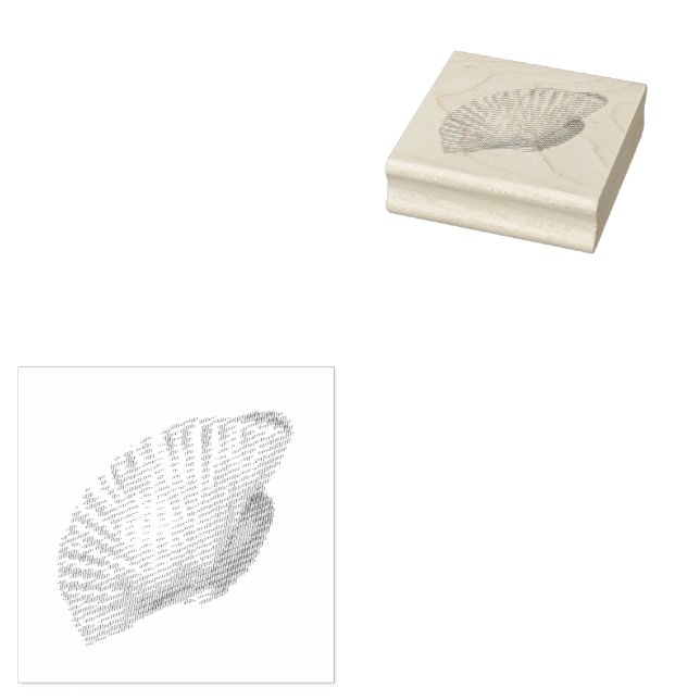 Seashell  ,Scallop Shell ,Shell Rubber Stamp (Stamped)