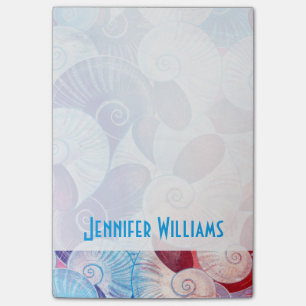 Seashell Scene Pattern Add Your Name Post-it Notes