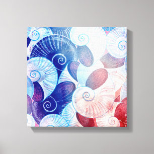Seashell Scene Pattern Canvas Print