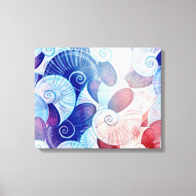 Seashell Scene Pattern Canvas Print (Front)