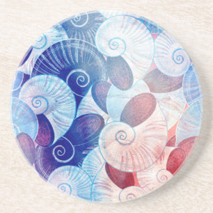 Seashell Scene Pattern Coaster