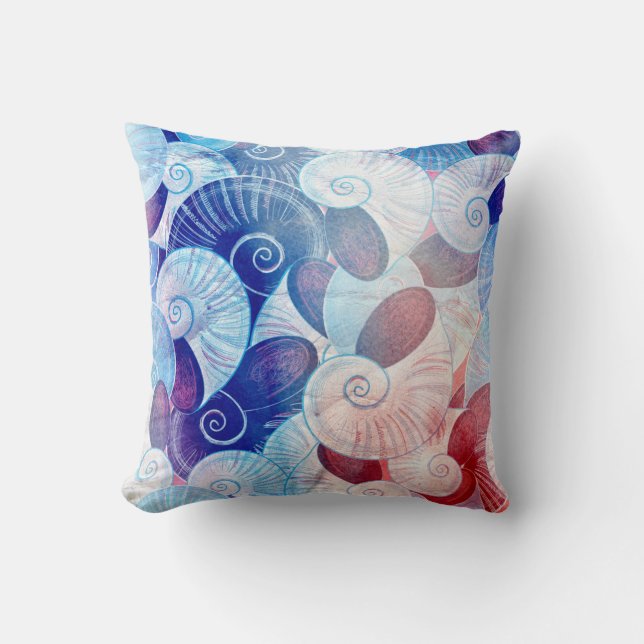 Seashell Scene Pattern Cushion (Front)