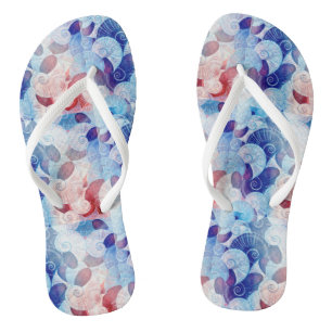 Seashell Scene Pattern Flip Flops