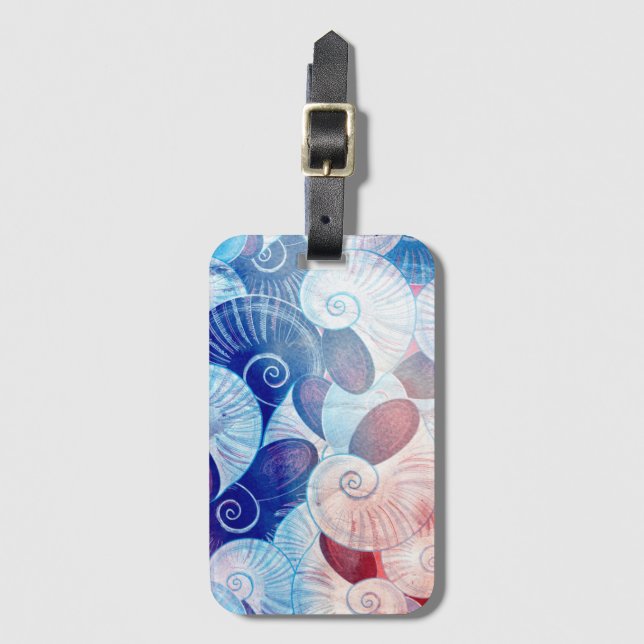 Seashell Scene Pattern Luggage Tag (Front Vertical)