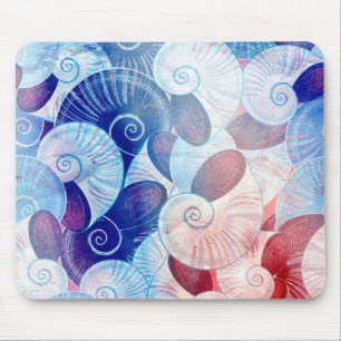 Seashell Scene Pattern Mouse Mat