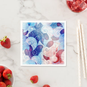 Seashell Scene Pattern Napkin