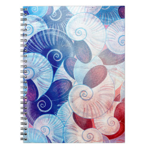 Seashell Scene Pattern Notebook