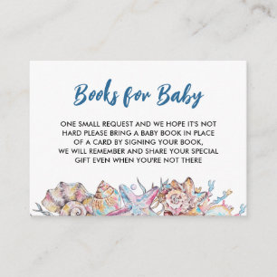 Seashell Sea You Soon Baby Shower Books for Baby Enclosure Card