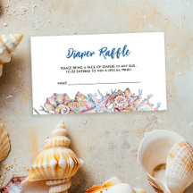 Seashell Sea You Soon Baby Shower Diaper Raffle