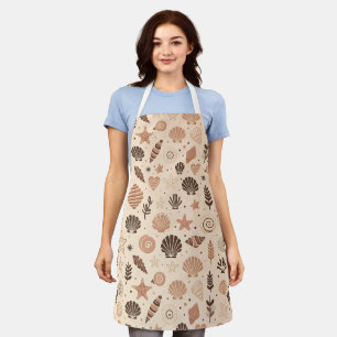 Seashell Seamless Pattern Apron