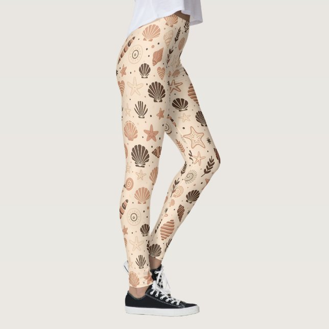 Seashell Seamless Pattern Leggings (Right)