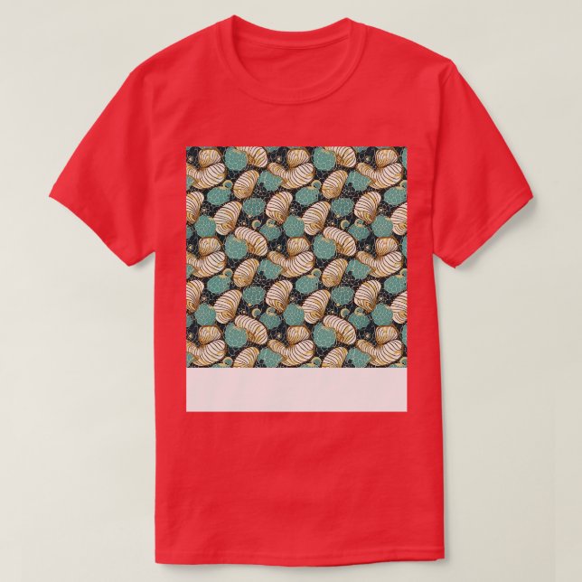 Seashell Seamless Pattern Sea Shell Clam Beach Sea T-Shirt (Design Front)