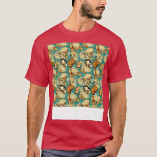Seashell Seamless Pattern Sea Shell Clam Beach Sea T-Shirt