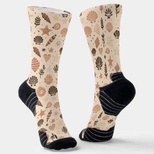 Seashell Seamless Pattern Socks