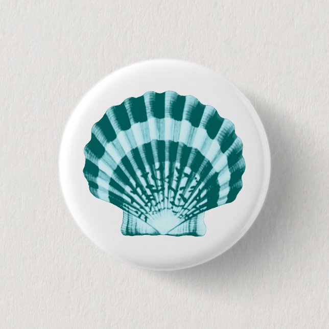 Seashell - Shades of teal blue 3 Cm Round Badge (Front)