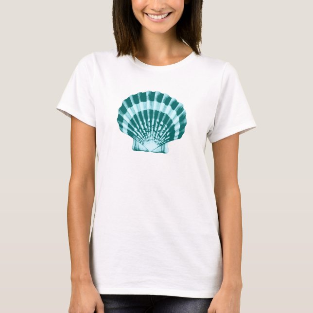 Seashell - Shades of teal blue T-Shirt (Front)