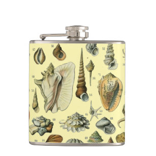 Seashell Shell Mollusk Clam Elegant Classic Art Hip Flask