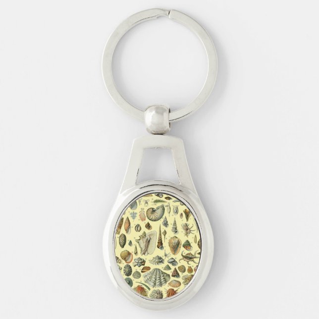 Seashell Shell Mollusk Clam Elegant Classic Art Key Ring (Front)