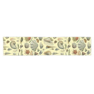 Seashell Shell Mollusk Clam Elegant Classic Art Short Table Runner