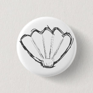 Seashell Sketch 3 Cm Round Badge