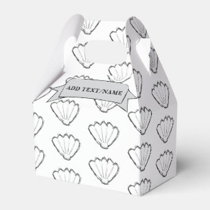 Seashell Sketch Drawing Pattern Custom Name Favour Box