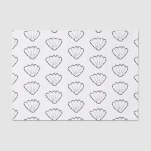 Seashell Sketch Drawing Pattern  Tissue Paper