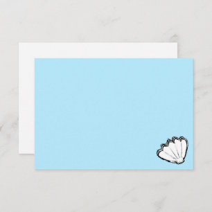 Seashell Sketch White And Blue Card