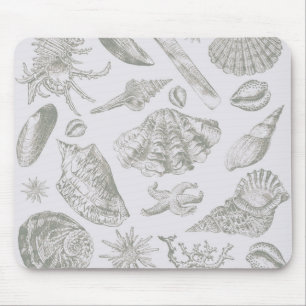 Seashell Soft Antique Art Beach Shell Mouse Mat