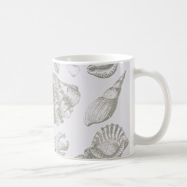 Seashell Soft Antique Art Beach Shells Coffee Mug (Right)