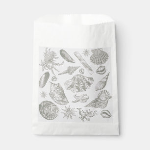 Seashell Soft Antique Art Beach Shells Favour Bags