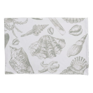 Seashell Soft Antique Art Beach Shells Pillowcase