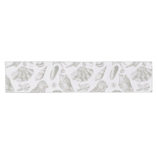 Seashell Soft Antique Art Beach Shells Short Table Runner