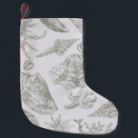 Seashell Soft Antique Art Beach Shells Small Christmas Stocking<br><div class="desc">Beach Seashell Classic Elegant Shell Art - A beach theme with vintage seashell artwork.</div>