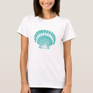 Seashell - soft aqua and white T-Shirt