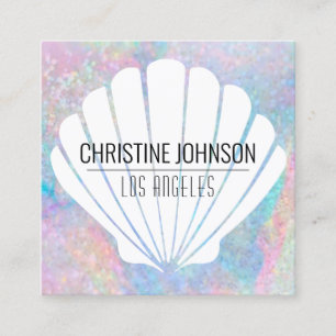 seashell square business card